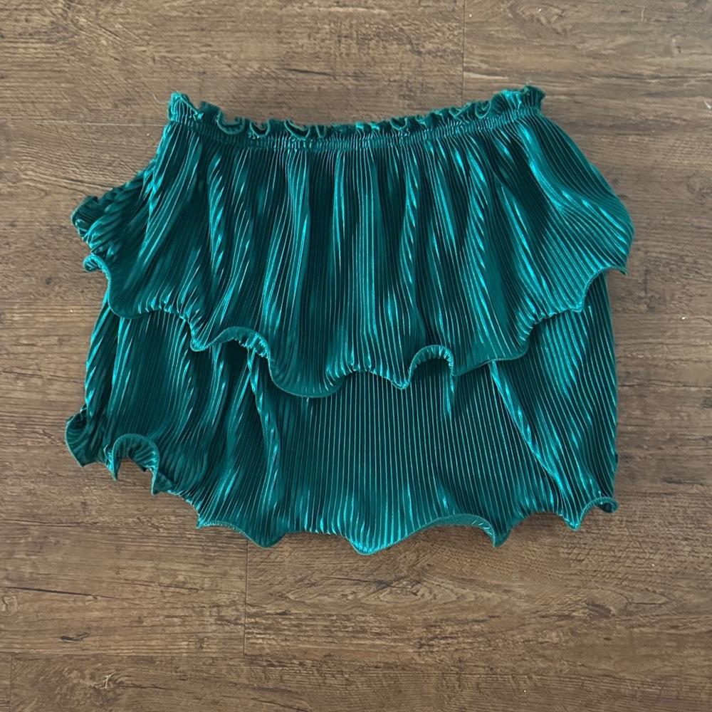 Teal Ruffled Women's Crop Top